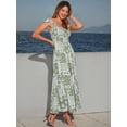 thumbnail image 4 of DARING DIVA Women's Summer Spaghetti Strap Square Neck Casual Dress XS Green, 4 of 6
