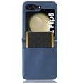 thumbnail image 2 of Decase for Samsung Galaxy Z Flip 5 Phone Case, Premium PU Leather Card Slot Slim Fit Rugged Case Fashion Non-Slip Shockproof Full Protection Durable Case Cover for Samsung Z Flip5 2023, Blue, 2 of 5