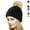 Black, variant on PULLIMORE Women's Knitted Beanie Hat Winter Warm Soft Ski Cuff Caps with Pom Pom (Black)