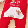 thumbnail image 5 of XDZJLR My First Christmas Baby Girl Outfit Xmas Xmas Cartoon Deer Letter Printed Hoodie Jumpsuit Onesie Red 12-18 Months, 5 of 7