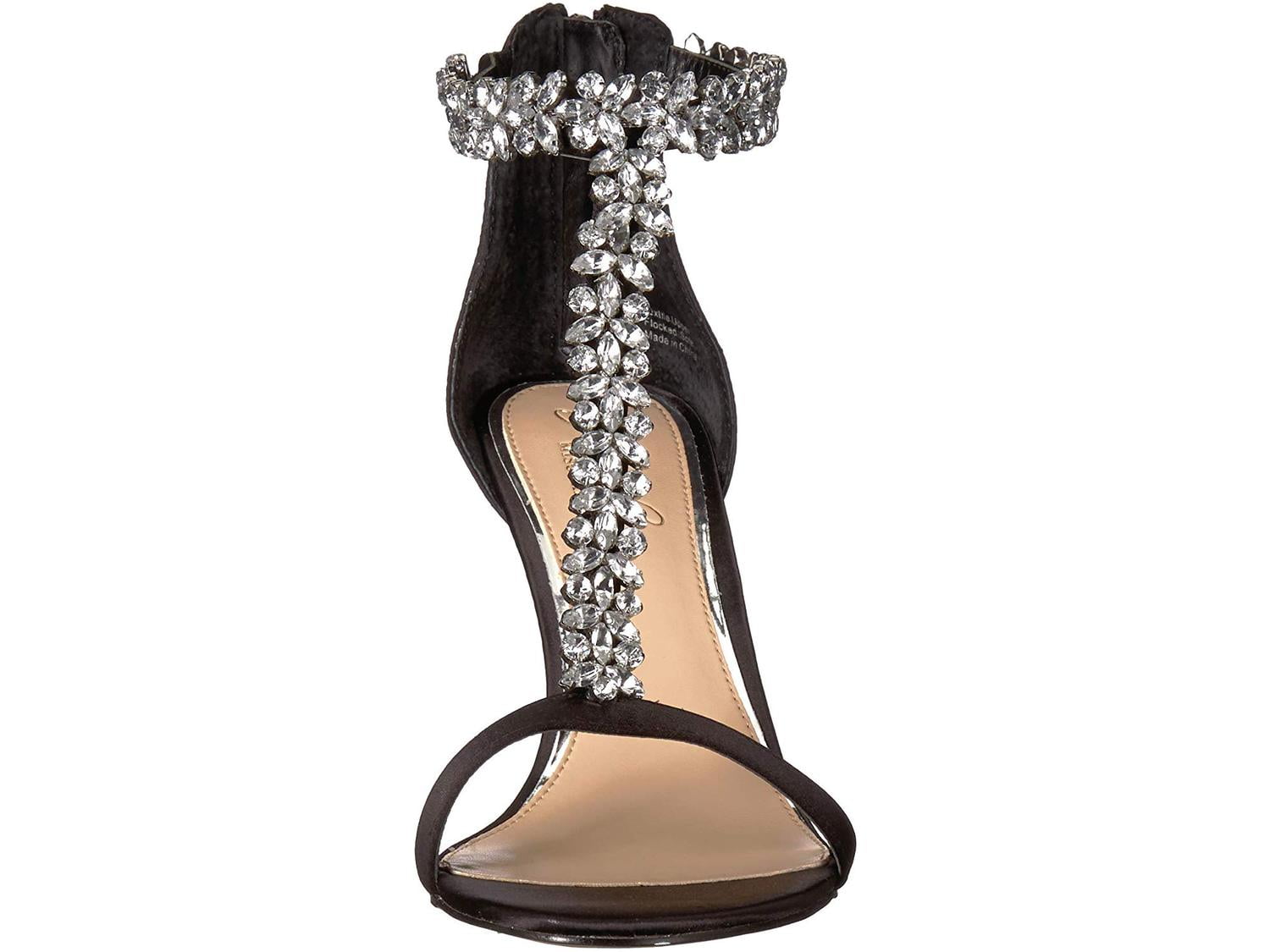 dalinda champagne satin rhinestone flat sandals
