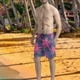 thumbnail image 5 of Binienty Men's Board Shorts Swim Trunks With Pink Palm Tree - Quick Dry for Beach Vacations and Summer Water Activities, 5 of 10