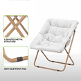 thumbnail image 6 of Magshion Set of 2 Folding Saucer Chair for Adult, Oversized Square Cozy Moon Chair Seat for Adults, Metal Frame Lounge Chair for Bedroom, White, 6 of 9