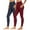 Wine, variant on BLTIBY 2PC Yoga Leggings for Women High Waisted Solid Colour Workout Sports Running Athletic Pants Fashion Trousers with Pockets 2025 Blue XXL