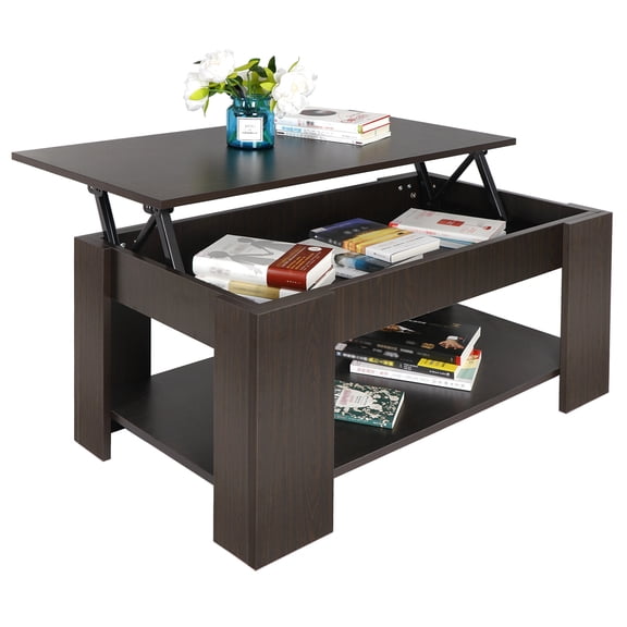 WDZS Lift Top Coffee Table with Hidden Compartment and Storage Shelves Modern Furniture for Home, Living Room, Décor