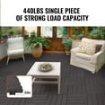 thumbnail image 3 of VEVOR Interlocking Deck Tiles, 54 Pack,12"x12" 54 sq. ft Plastic Waterproof Outdoor Flooring All Weather Use, Patio Floor Decking Covering Tiles for Porch Poolside Balcony Backyard, Dark Brown, 3 of 9