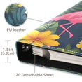 thumbnail image 3 of FORMRS 3 Ring Photo Album 4"x6" Self Adhesive Large Capacity PU Leather Cover, Yellow Floral Flamingo, 3 of 8
