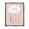 thumbnail image 3 of Stupell Industries Raining Rainbow Hearts with Happy Cloud Luster Gray Framed Floating Canvas Wall Art, 24x30, by Seven Trees Design, 3 of 5