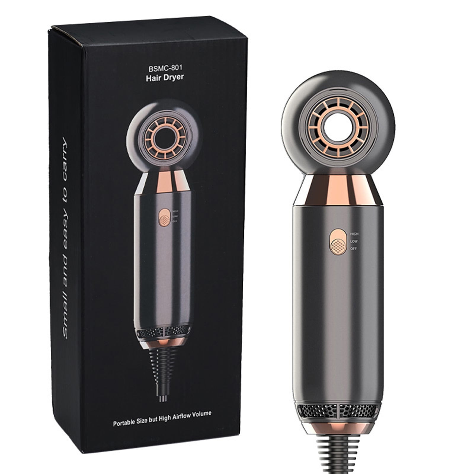 Hair Dryer 2 Speeds Adjustable Fast Drying Hairdryer Blow Dryer with 1 Concentrator Nozzle Portable