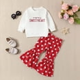 thumbnail image 2 of LUOGENLI Girl Summer Outfits Size 8 4th of July Toddler Girls Valentine's Day Winter Long Sleeve Prints Tops Pants Belt Outfits Clothes Set Girls Summer Outfits White 2-3 Years, 2 of 6