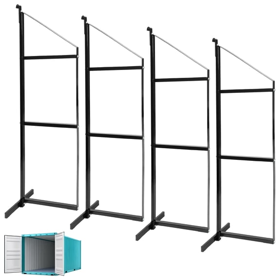 HECASA Cargo Shipping Container Shelving Brackets Black Powder Coated Steel Shelf Brackets for Heavy Duty Trailer Containers