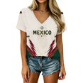 thumbnail image 3 of 2026 New Mexico Soccer Jersey Adult, Mexican Jersey Soccer T-Shirt, Mexico National Team Pattern V-Neck Short Sleeve Athletic Casual Football Top for Adult, 3 of 6