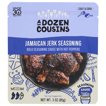 A Dozen Cousins Jamaican Jerk Entree Seasoning Sauce, Non GMO, Gluten Free, 3 Ounce (Pack of 10) ALT2
