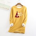 thumbnail image 1 of Hauts Chauds pour Femmes Hiver Décontracté Femmes et Hiver Tempérament Décontracté Mode Peluche Chaude sous-Couche Imprimé de Noël Manches Longues Col Rond Hauts Filles Chandails à Capuchon en Liquidation, 1 of 6