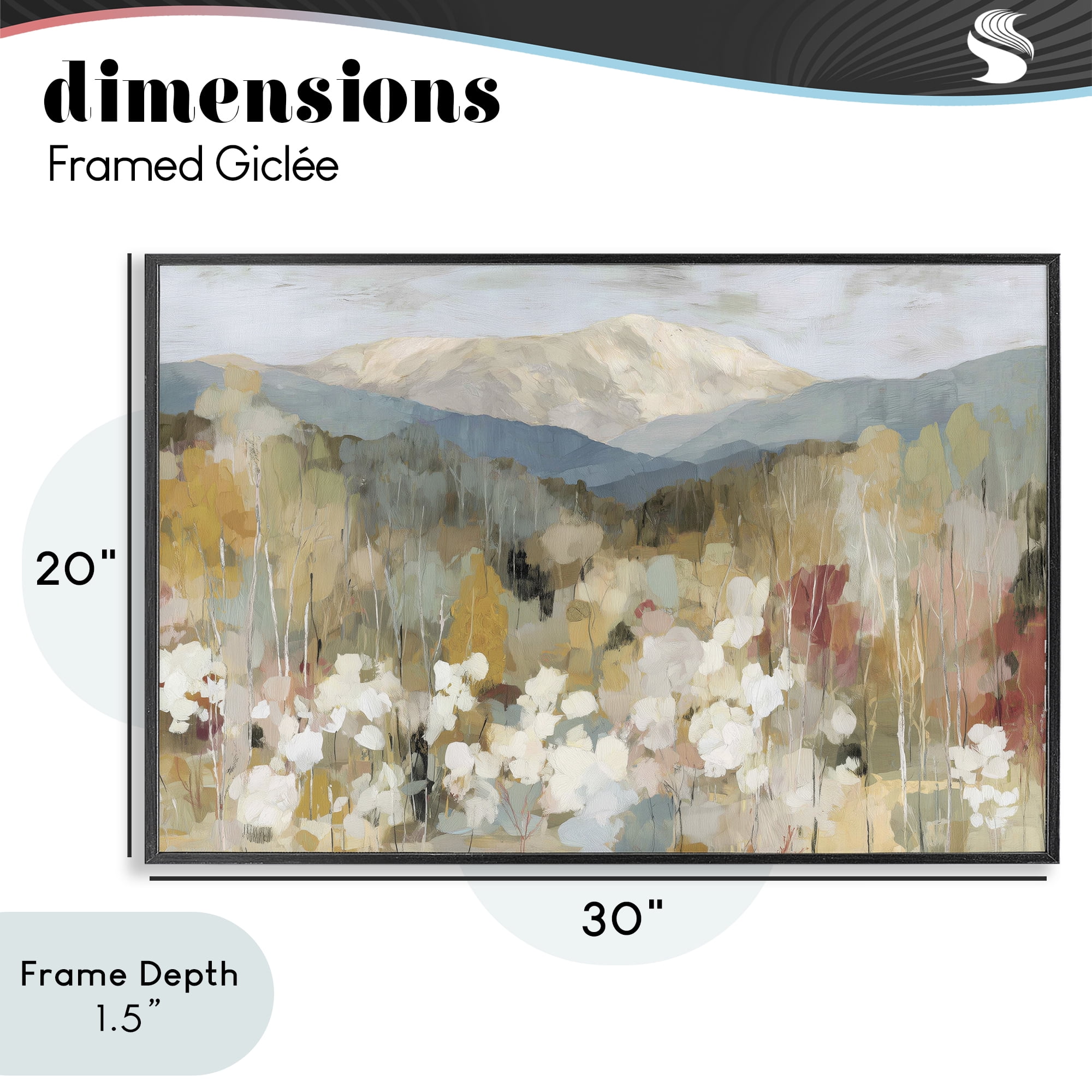 Stupell Industries Autumn Mountain Meadow Black Framed Giclee Art, design by Chromatic Storm Studio