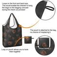 thumbnail image 4 of 5 Pack Foldable Shopping Bag,Black Halloween Pumpkins Reusable Grocery Bags with Pockets,Large Reusable Tote Bags with Handles Waterproof & Lightweight, 4 of 6