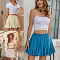 thumbnail image 6 of Women's Elastic Waist Pleated Layer Ruffle Flowy A Line Short Skirt Casual Floral Printed Flared Minis Skirt Gifts, 6 of 8
