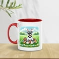 thumbnail image 3 of Happy Easter Hello Spring Schnauzer Playing Football 11oz Accent Two-tone Mug Miniature Schnauzer Dog Lover Coffee Tea Cup - 13003, 3 of 5