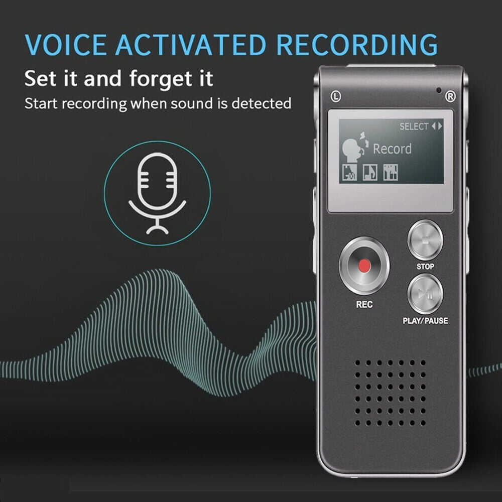 Digital Voice Recorder Voice Activated Recorder for Meetings, Interviews 16GB Audio Recorder Mini Portable Tape Dictaphone with Playback