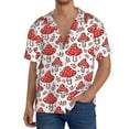 thumbnail image 3 of Sigee Amanita Red Mushroom Print Men's Shirts Casual Button Down Short Sleeve Summer Beach Shirt Hawaiian Vacation Shirts Tee Shirt-Medium, 3 of 7