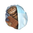 thumbnail image 2 of Kll Funny Cat Taking A Bath Pattern Shower Cap & Bath Cap For Women,Reversible Oversized Waterproof Shower Caps For All Hair Lengths,Elastic Reusable Bathing Hair Cap, 2 of 9