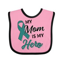 Inktastic My Mom is My Hero Ovarian Cancer Awareness Boys or Girls Baby Bib