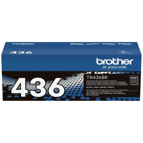 Brother Genuine OEM TN436BK Super High Yield Black Toner (6.5K YLD)