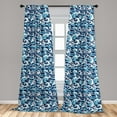 thumbnail image 5 of Ambesonne Japanese Wave Curtains, Water Splash Foam, Pair of 28"x63", Pale Blue Navy Blue, 5 of 5