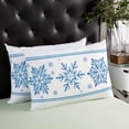 thumbnail image 4 of Blue Snowflake Christmas Throw Pillow Cover 12 x 20 Inch Decorative Pillow Cover Xmas Abstract Art Winter Lumbar Pillowcase Seasonal Rectangle Cushion Case for Couch Sofa Bed Living Room, 4 of 7