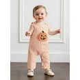 thumbnail image 5 of BemeyourBBs Baby Boys Jumpsuit, Sleeveless Stripes Embroidery Pumpkin/Ghost Romper, 5 of 9