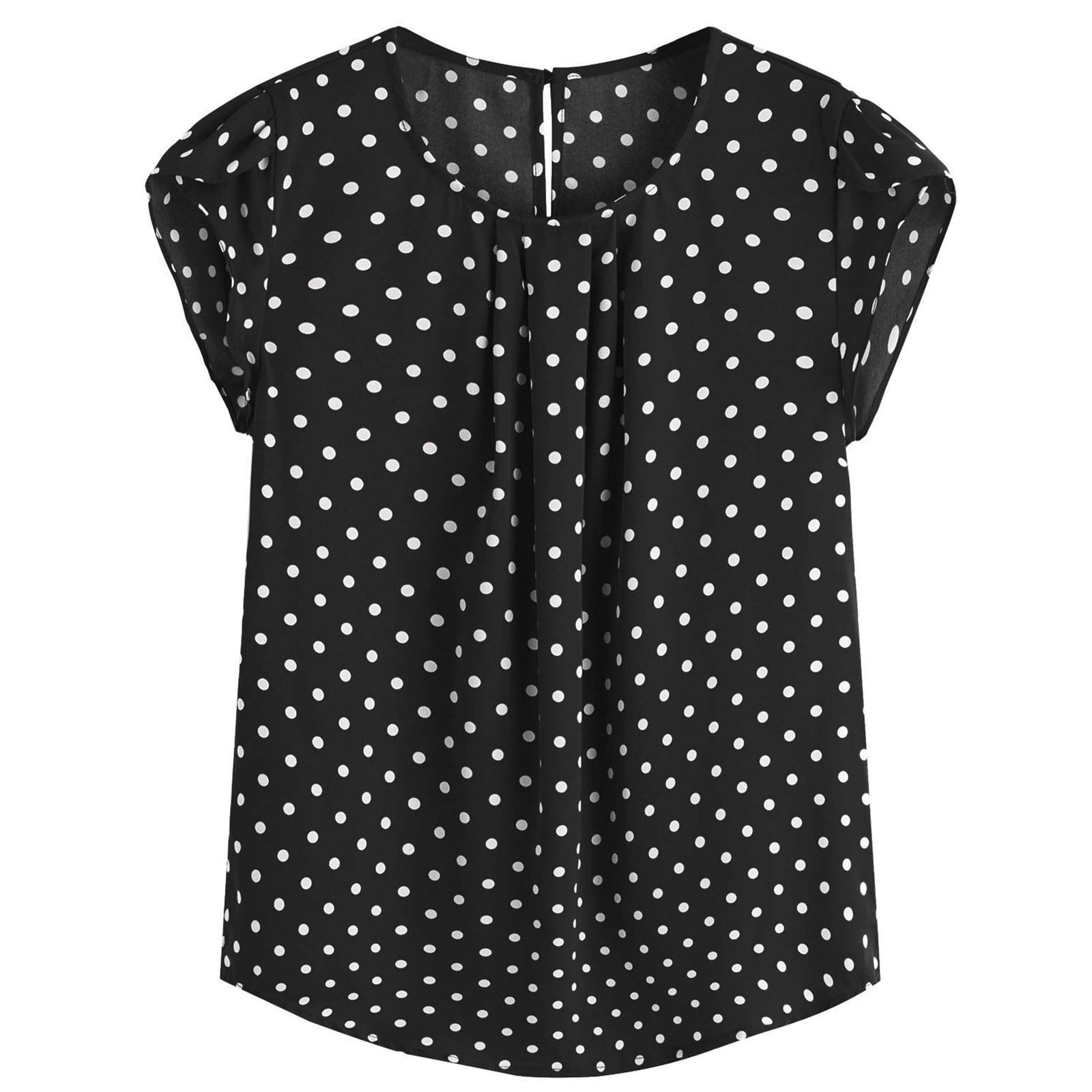 leylayray-women-s-fashion-summer-new-round-neck-spell-polka-dot-print