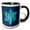 Black/White, variant on 3drose, Star Shaped Geometric Element Filled with Glittering Blue Texture, 11oz Mug