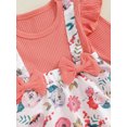 thumbnail image 6 of Caoirhny Newborn Girl Outfit, Long Sleeve Crew Neck Flower Print Romper Dress with Bowknot Headband Clothes, 6 of 9
