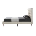 thumbnail image 3 of Inspired Home Saverio Linen Platform Bedframe Twin Size Tufted, Beige, 3 of 8