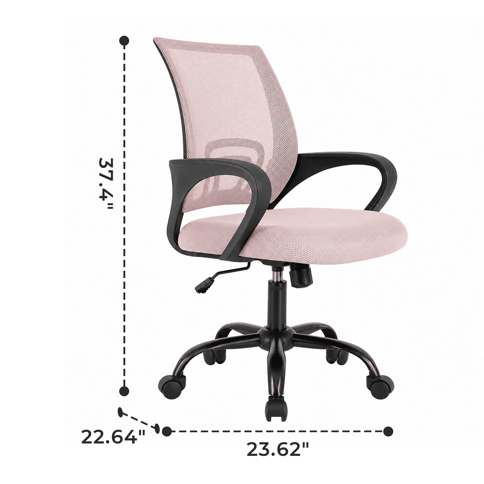 Alvantor 2 Set Office Chair, Ergonomic Mesh Desk Chair with Lumbar Support and Fixed Armrests, Adjustable Height & 360° Swivel, 250lbs