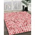 thumbnail image 3 of Ahgly Company Machine Washable Indoor Round Transitional Light Red Pink Area Rugs, 4' Round, 3 of 7