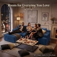 thumbnail image 7 of 96" L-Shaped Sectional Couches for Living Room, Modular Cloud Couch with Chaise, Corduroy Deep Seat Boneless Sofa, No Assembly, Blue, 7 of 7