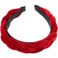thumbnail image 1 of EeaseMX Accesorio para el cabello con trenza cruzada de franela ancha para mujer y niña, color rojo vino, 1 of 7