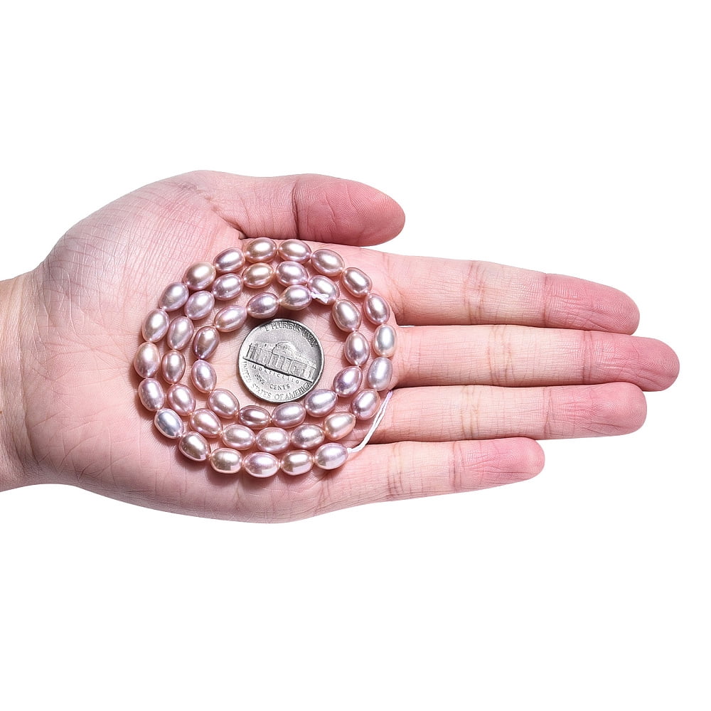 Natural Cultured Freshwater Pearl Beads Strands Rice Thistle 7~10x5.5~7mm Hole: 0.6mm about 42~48 pcs/strand 14.57~14.96 inch (37~38cm)