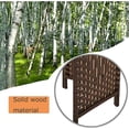 thumbnail image 3 of FDW Room Divider 4 Panel Room Screen Divider Wooden Screen Folding Portable Partition Wood, Removable Storage Shelves Color, Brown, 3 of 6