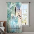 thumbnail image 4 of Turquoise Ombre Dragonfly Sheer Curtains 96 Inches Long, Abstract Modern Art Gradient Light Filering Curtains, Privacy Drapes Simi Floor to Veiling Curtain for Living Room Bedroom Window Treatment, 4 of 9