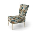 thumbnail image 3 of Designart "Paisley Gardens With A Rustic Touch In Gold And Turquoise II" Blue Floral Upholstered Accent Chair - Cottage Arm Chair For Living Room, 3 of 7