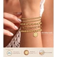 thumbnail image 5 of PJRYC Gold Bracelets for Women Waterproof, 14K Gold Plated Beaded Strand Bead Ball Bracelets stack Adjustable Jewelry Set for Gifts, 5 of 13