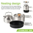 thumbnail image 3 of Ensemble de Cuisine de Camping Randonnée Ensemble de Cuisine Portable de Pique-Nique Kit de Cuisine en Acier Inoxydable Pot Poêle Bouilloire Ensemble Accessoires de Cuisine de Voyage, 3 of 8