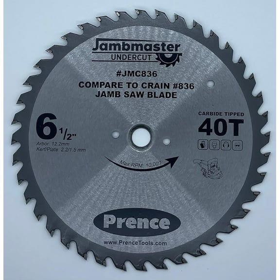 Jambmaster JMC836 Undercut 40T Jamb Saw Blade Comparable to Crain 836
