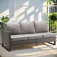 thumbnail image 3 of PARKWELL 7 Pieces Patio Furniture Sets, Outdoor Sectional Sofa with 41" Fire Pit Table and Storage Box for Patio Garden Poolside Deck,Gray Wicker and Gray Cushions, 3 of 15