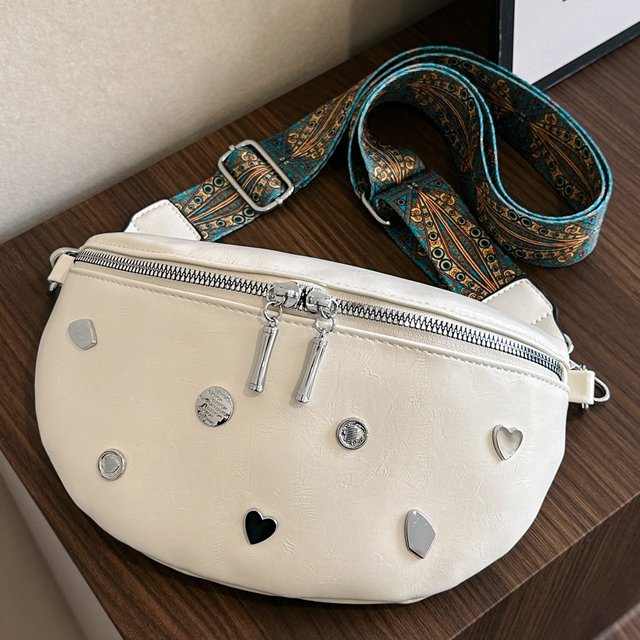 Bolso Pecho Mujer Ligero Crossbody Turismo Senderismo Camping Blanco