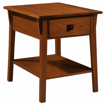 Leick Home Solid Wood Mission End Table with Locking Secret Compartment, Russet Finish