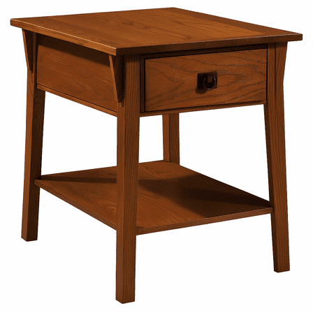 Leick Home Solid Wood Mission End Table with Locking Secret Compartment, Russet Finish