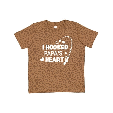 

Inktastic I Hooked Papa s Heart with Fishing Rod Gift Toddler Boy or Toddler Girl T-Shirt